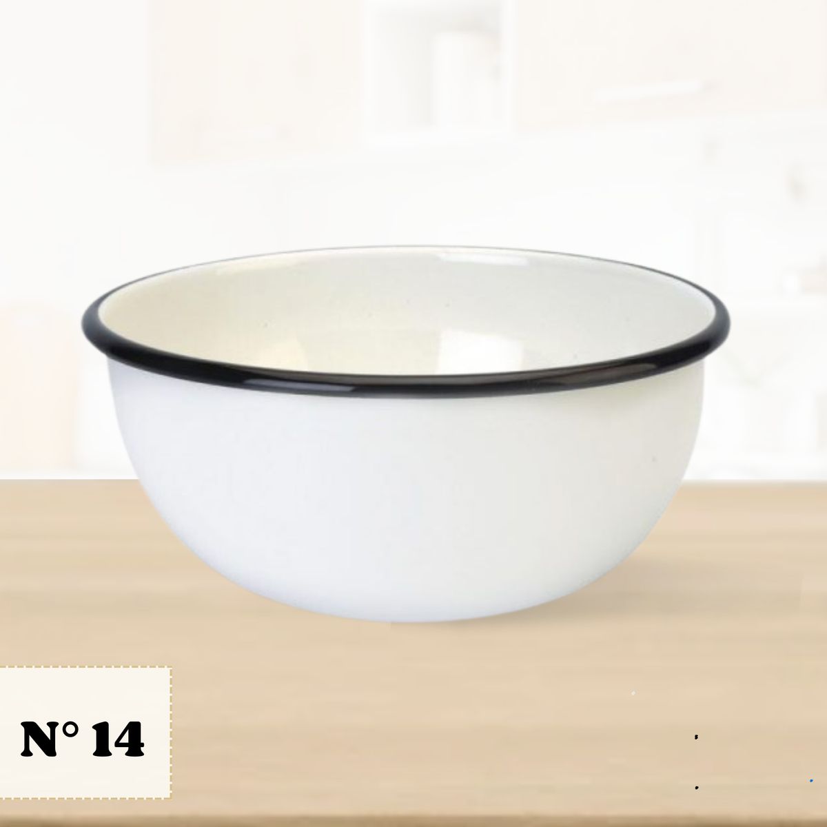 RECORD - Tazon Acero Vidrificado Esmaltado Blanco N14