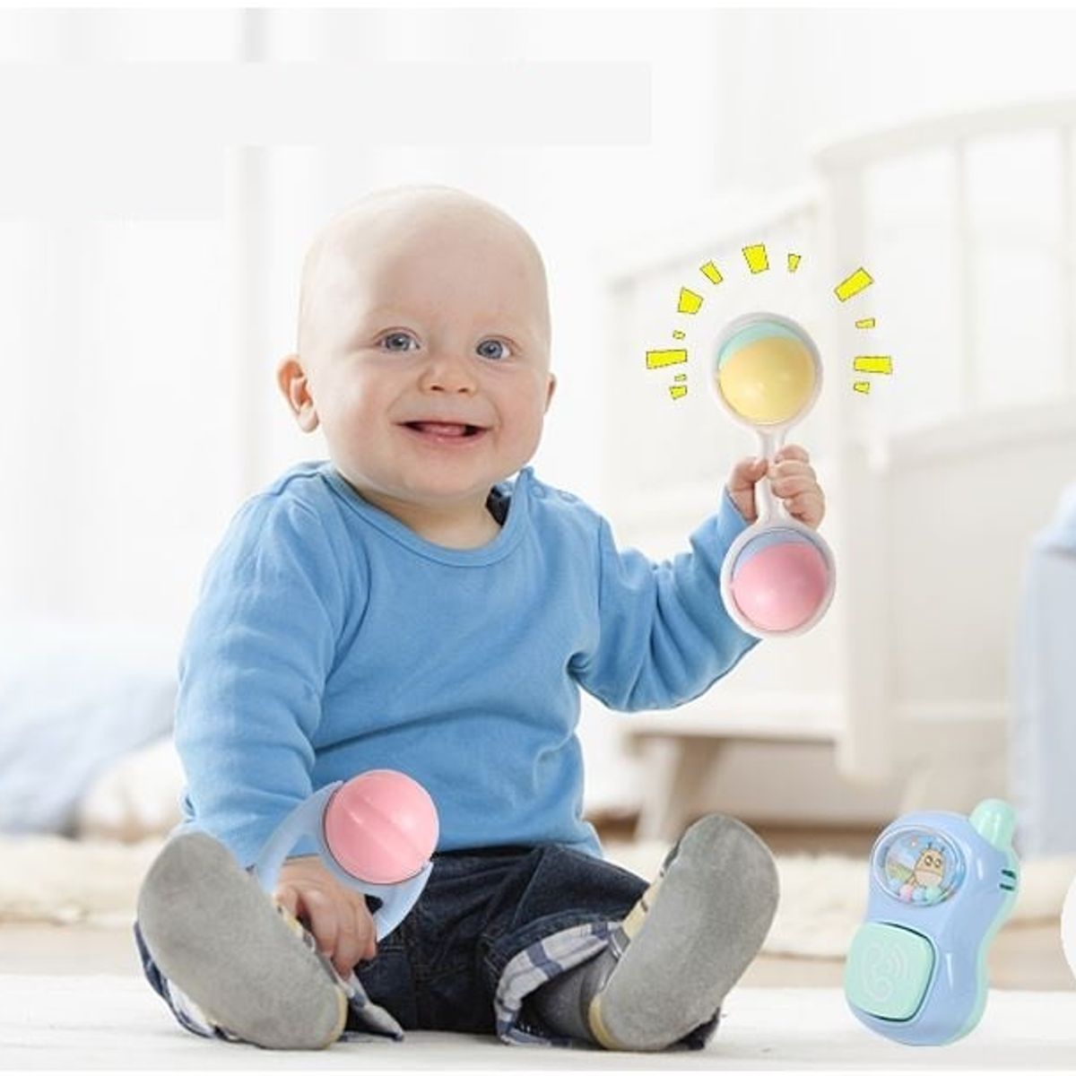 GENERICO - Pack Sonajas Con Mordedor Pastel 10 Piezas Para Bebé