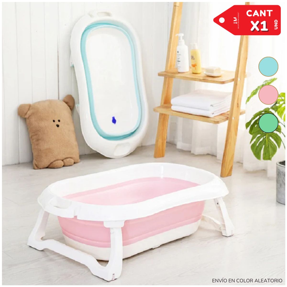 INSPIRA MARKET - Bañera plegable portatil para bebes Color Aleatorio