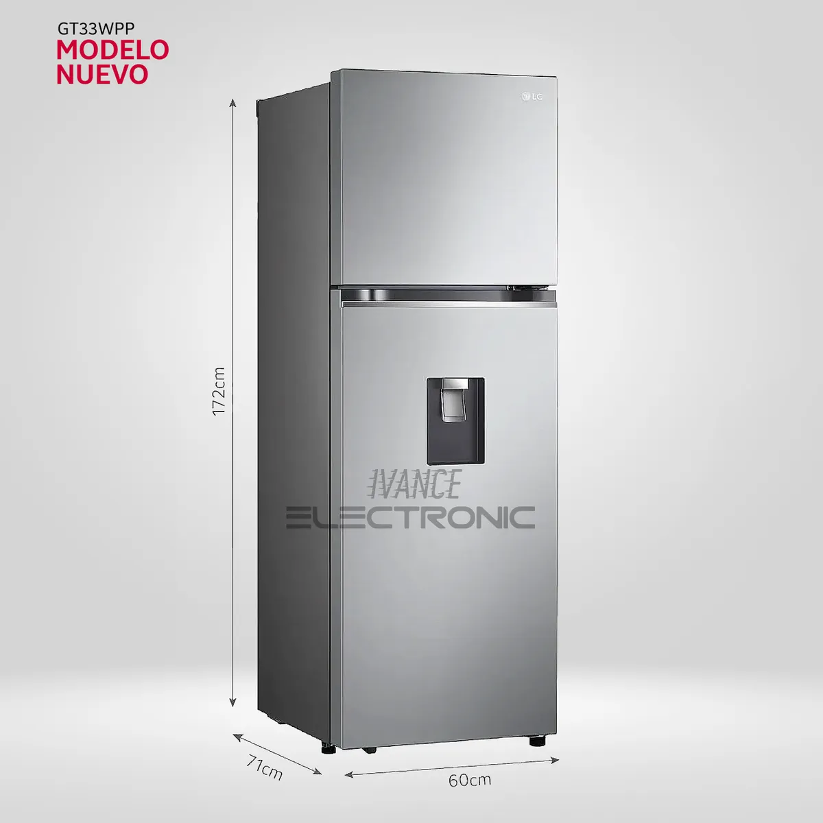 LG - Refrigeradora GT33WPP 334L Door Cooling Top Mount Plateada LG