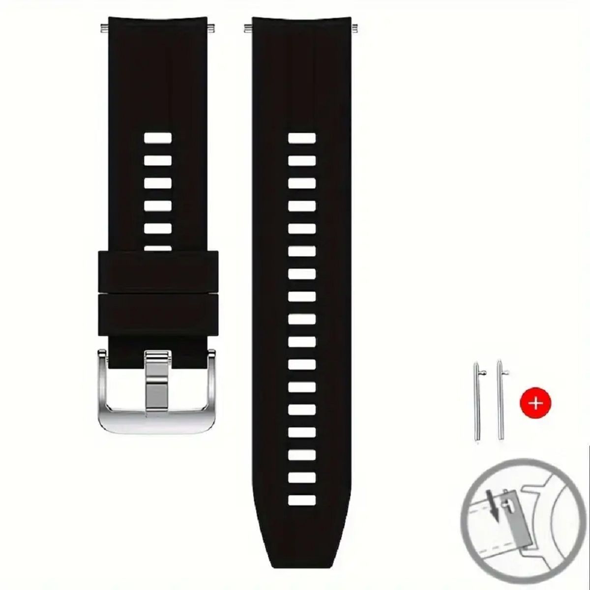 GENERICO - CORREA SILICONA PARA HUAWEI WATCH GT NEGRO