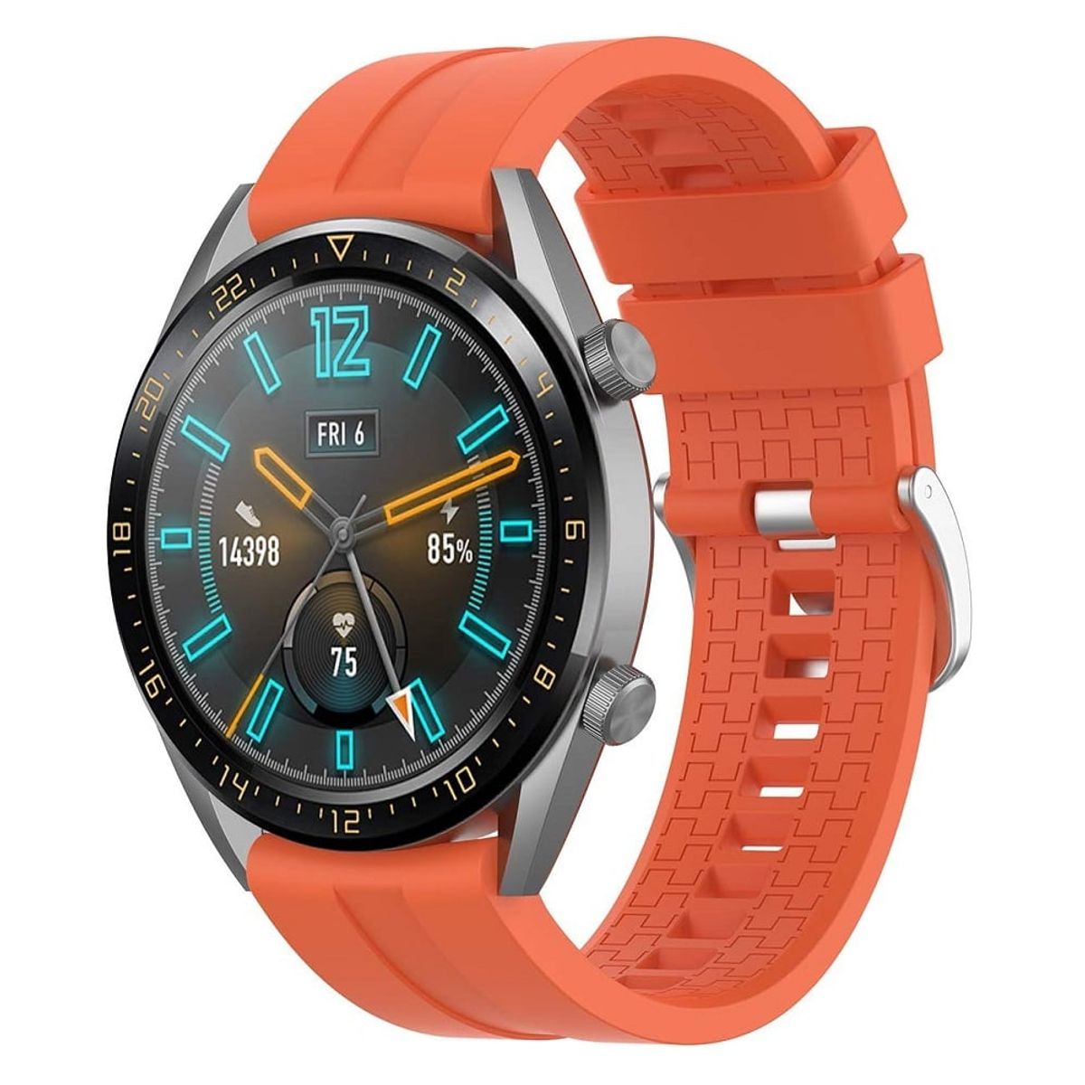 GENERICO - CORREA SILICONA PARA HUAWEI WATCH GT NARANJA