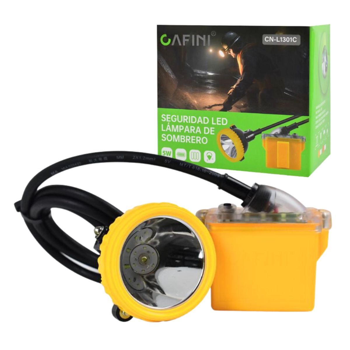 CAFINI - Linterna Frontal Minero 5W Cafini