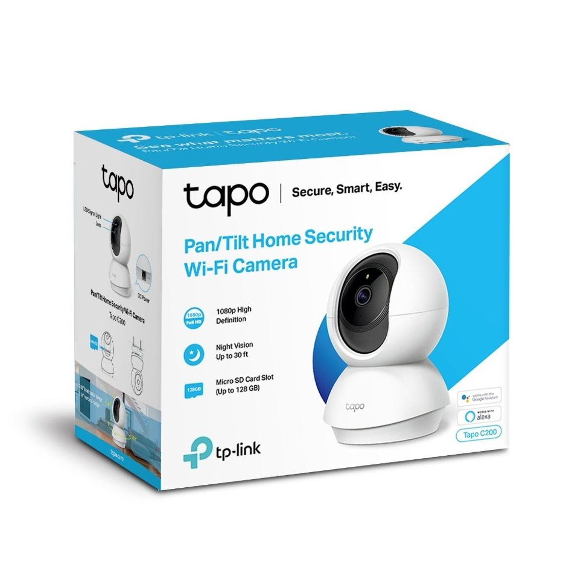 TP LINK - TP-LINK Tapo C200 Cámara de seguridad WIFI 2MP FullHD 360° PT