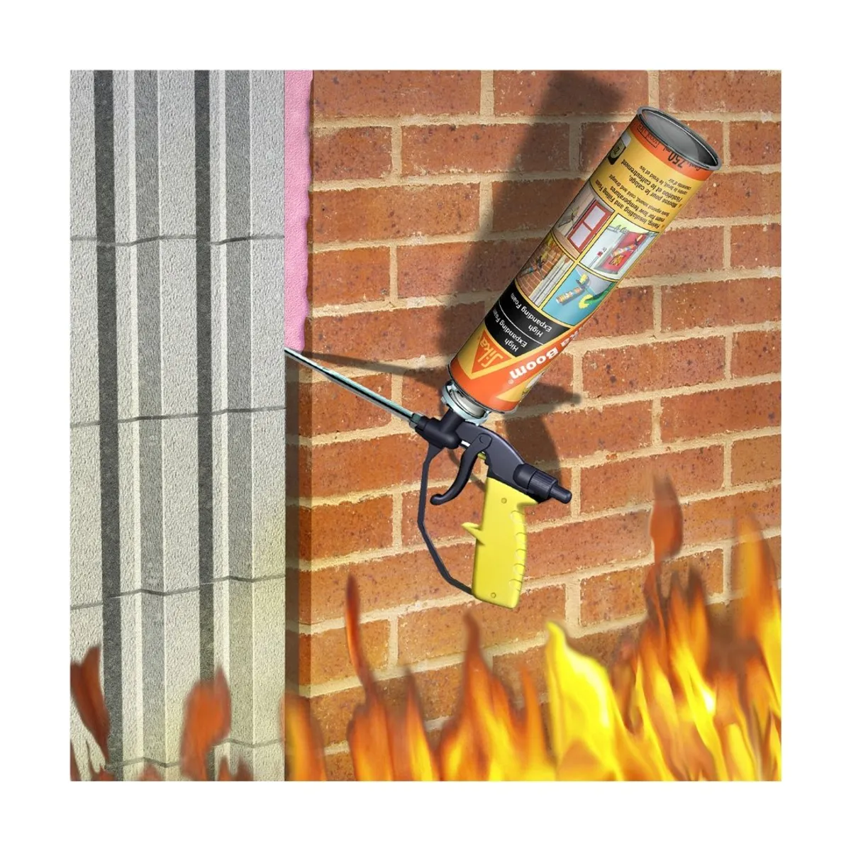 SIKA - Espuma expansiva cortafuego Sika Boom 420 Fire Rosado x 750ml