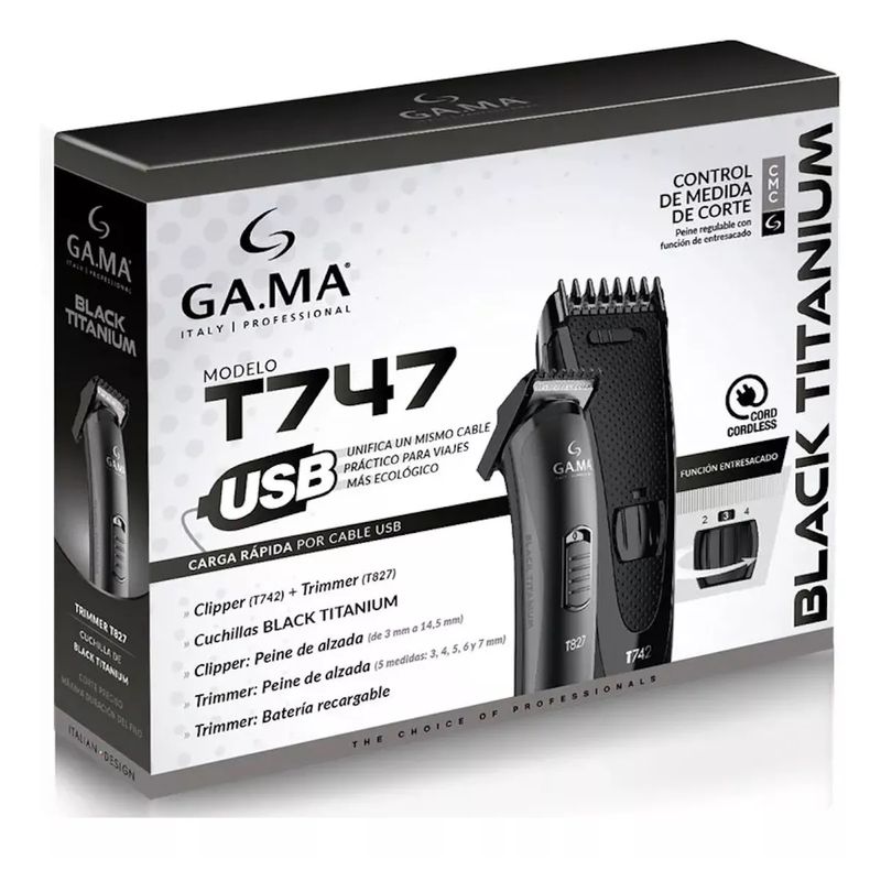 GAMA - Set Corta Pelo Inalámbrico Titanium Gama T 747
