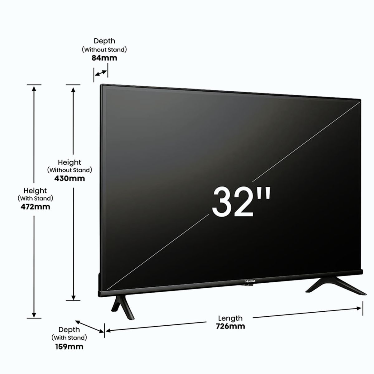 HISENSE - Televisor Hisense 32” Smart TV LED HD 32A4K