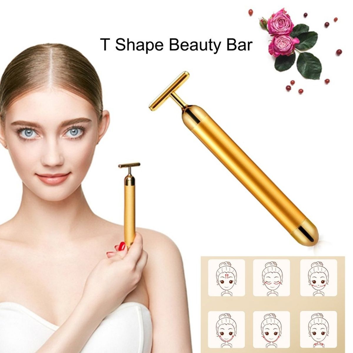 TIOZONEY - Forma T Beauty Bar facial de masajeador Anti