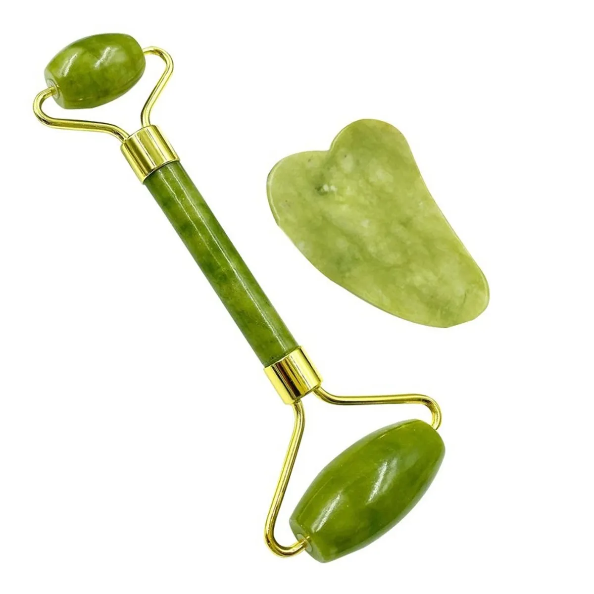 TIOZONEY - Set de Jade Roller Gua Sha para Masaje Facial y Herramienta de Masaje