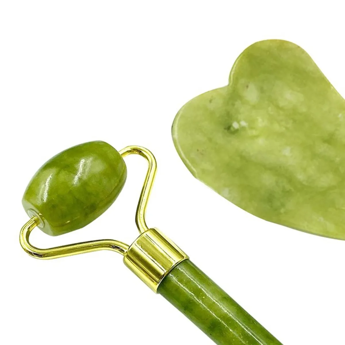 TIOZONEY - Set de Jade Roller Gua Sha para Masaje Facial y Herramienta de Masaje