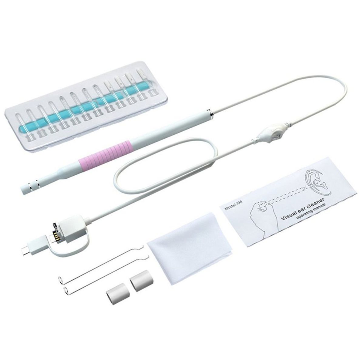 TIOZONEY - Limpiador de oídos con endoscopio visual ear c con cámara