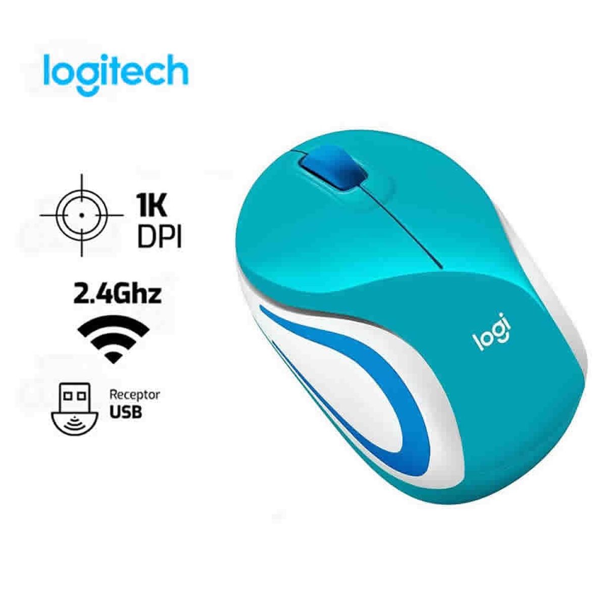 LOGITECH - MOUSE INALAMBRICO LOGITECH M187 - LIGHT BLUE