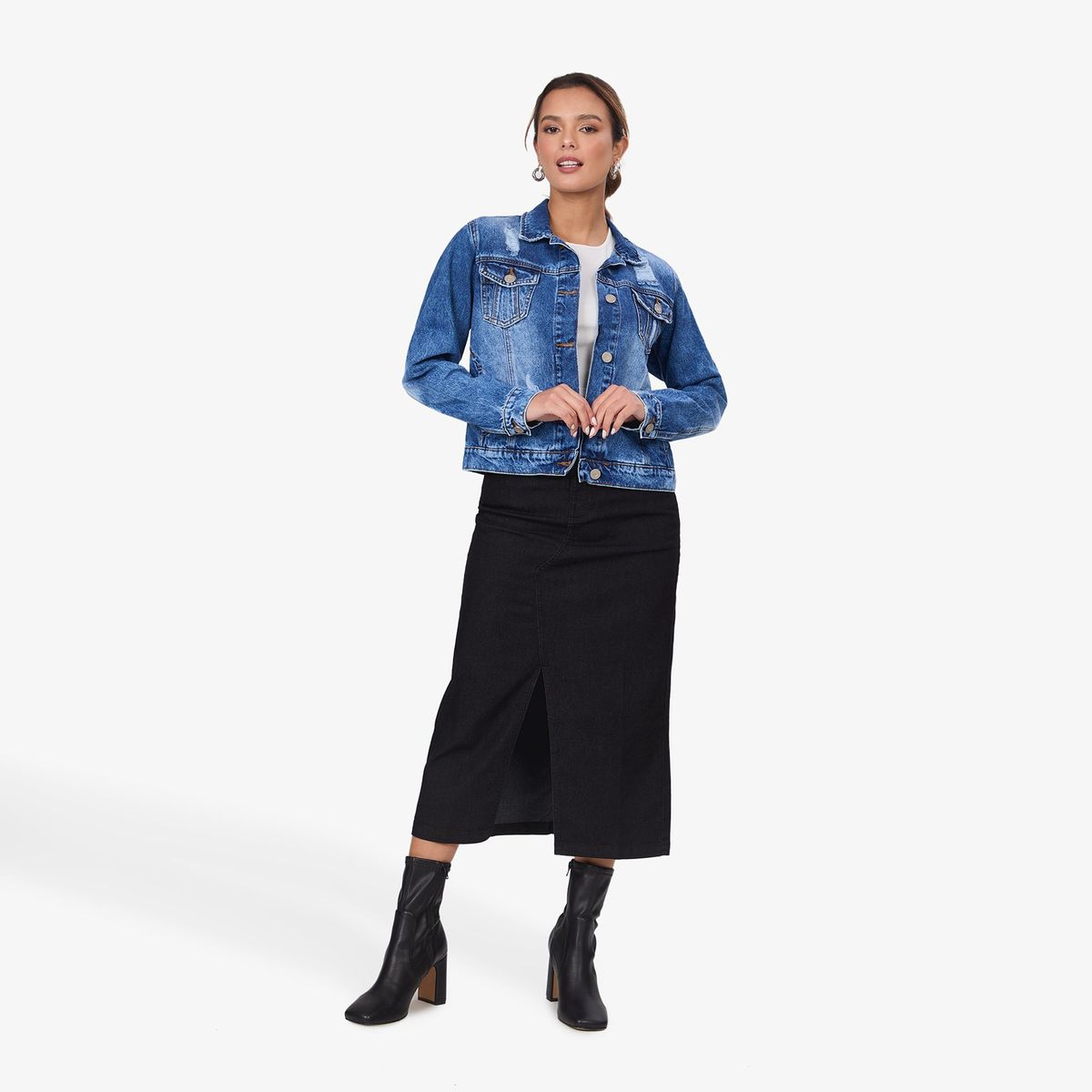 COTTON'S JEANS - Casaca Mujer Cottons Jeans Idara Celeste