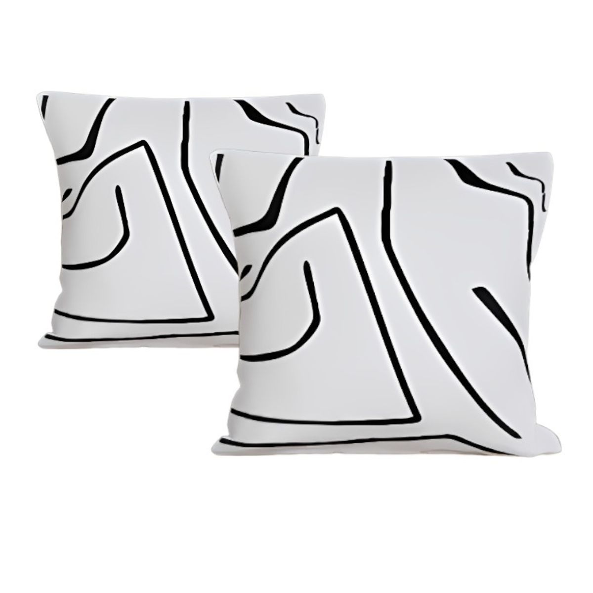 GENERICO - Set De 02 Cojines Rayas Negras 40x40