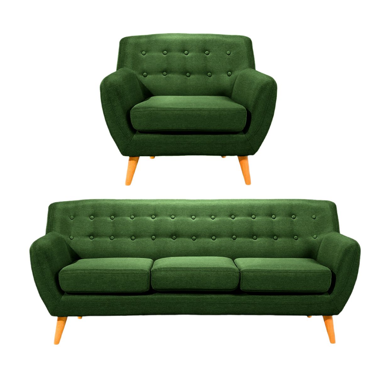 HOGAR & SPACIOS - HYS SALA 3 1 ZACK VINTAGE VERDE OSCURO