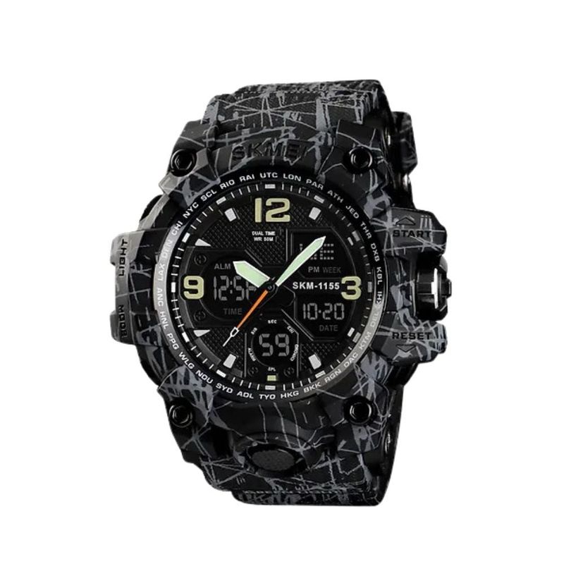SKMEI - Reloj Skmei 1155 Dual Time 5 Atm Plomo