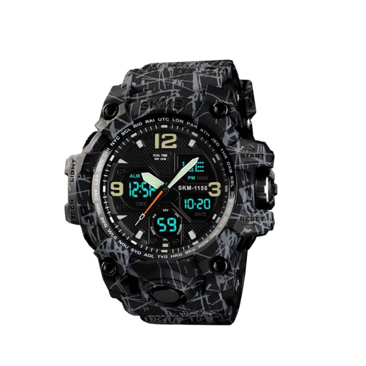 SKMEI - Reloj Skmei 1155 Dual Time 5 Atm Plomo