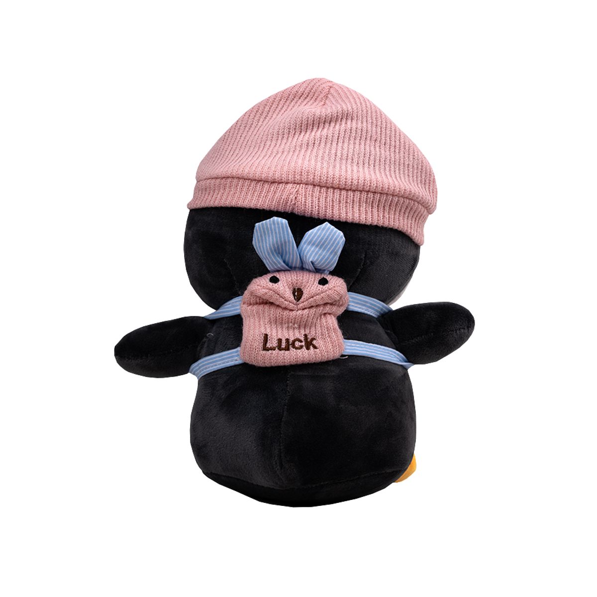 GENERICO - Peluche Pinguino Gorro Luck Rosado