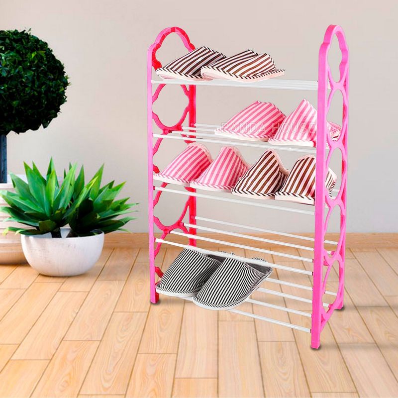 SM - ZAPATERO RACK DE 5 NIVELES ROSADO