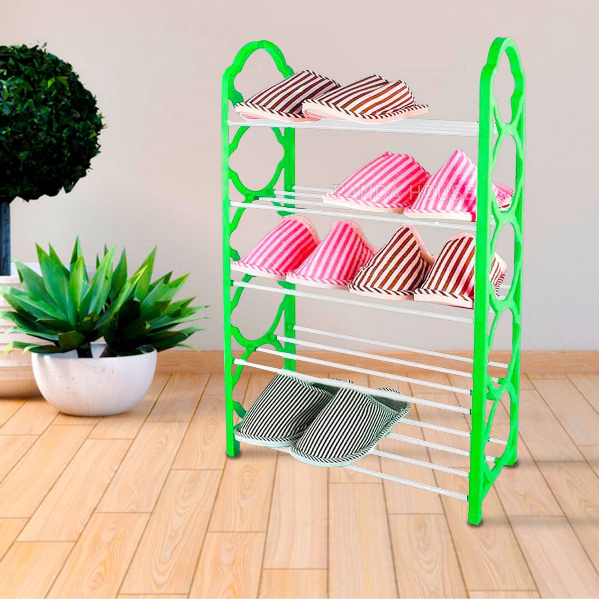 SM - ZAPATERO RACK DE 5 NIVELES VERDE