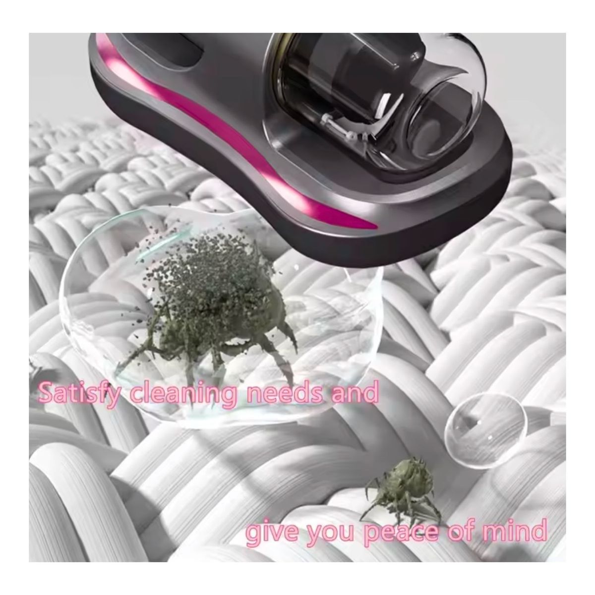 GENERICO - ASPIRADORA INALÁMBRICA ANTI ÁCAROS DE MANO CON LUZ UV