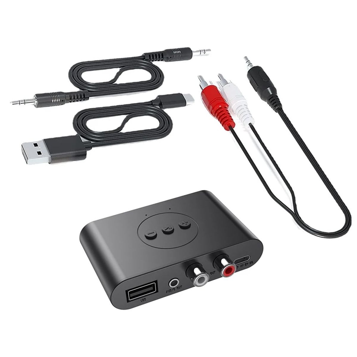 GENERICO - Adaptador Receptor Bluetooth 5.2 USB 2.0 RCA NFC 3.5mm