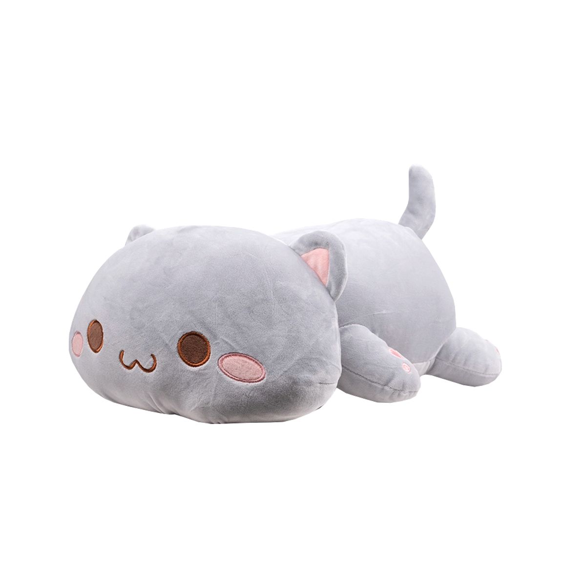 GENERICO - Peluche Mochi Cat Gris Echado Grande