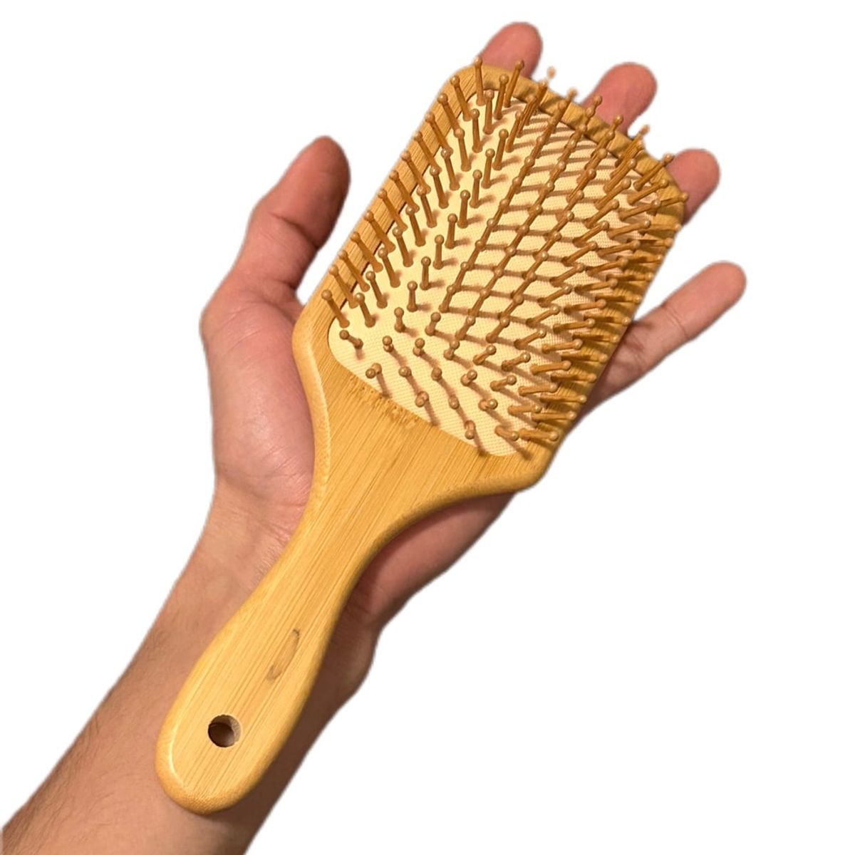 GENERICO - PEINE CEPILLO DE BAMBÚ GRANDE ANTIFRIZZ ECOAMIGABLE