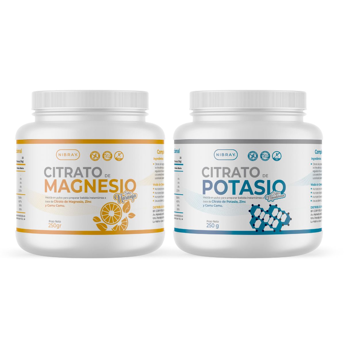 NIBRAY - Pack de Citratos de Magnesio y Potasio