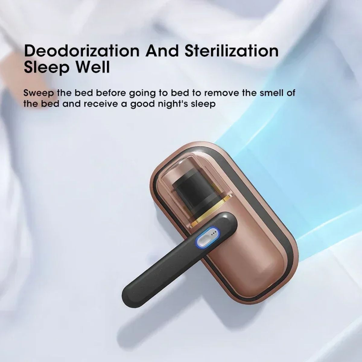 IMPORTADO MC - ASPIRADORA INALÁMBRICA ANTI ÁCAROS DE MANO CON LUZ UV PORTATIL NEGRO Y DORADO