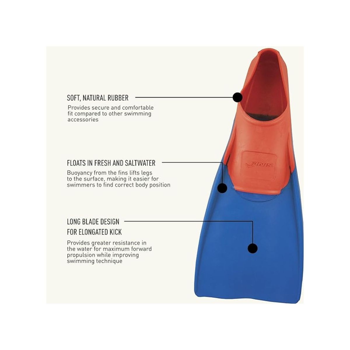 FINIS - Aletas Finis Flotantes largas Adulto Red Blue M 37-39