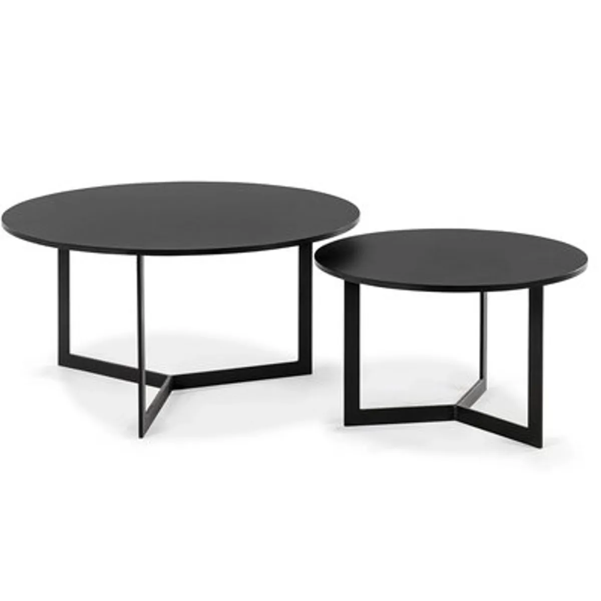 GENERICO - Mesas de centro estilo nido circular industrial negro