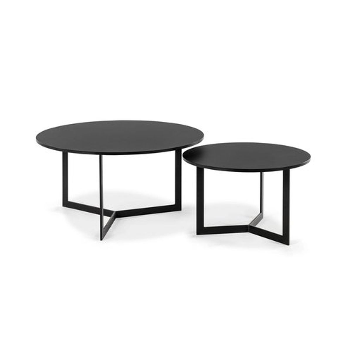 GENERICO - Mesas de centro estilo nido circular industrial negro