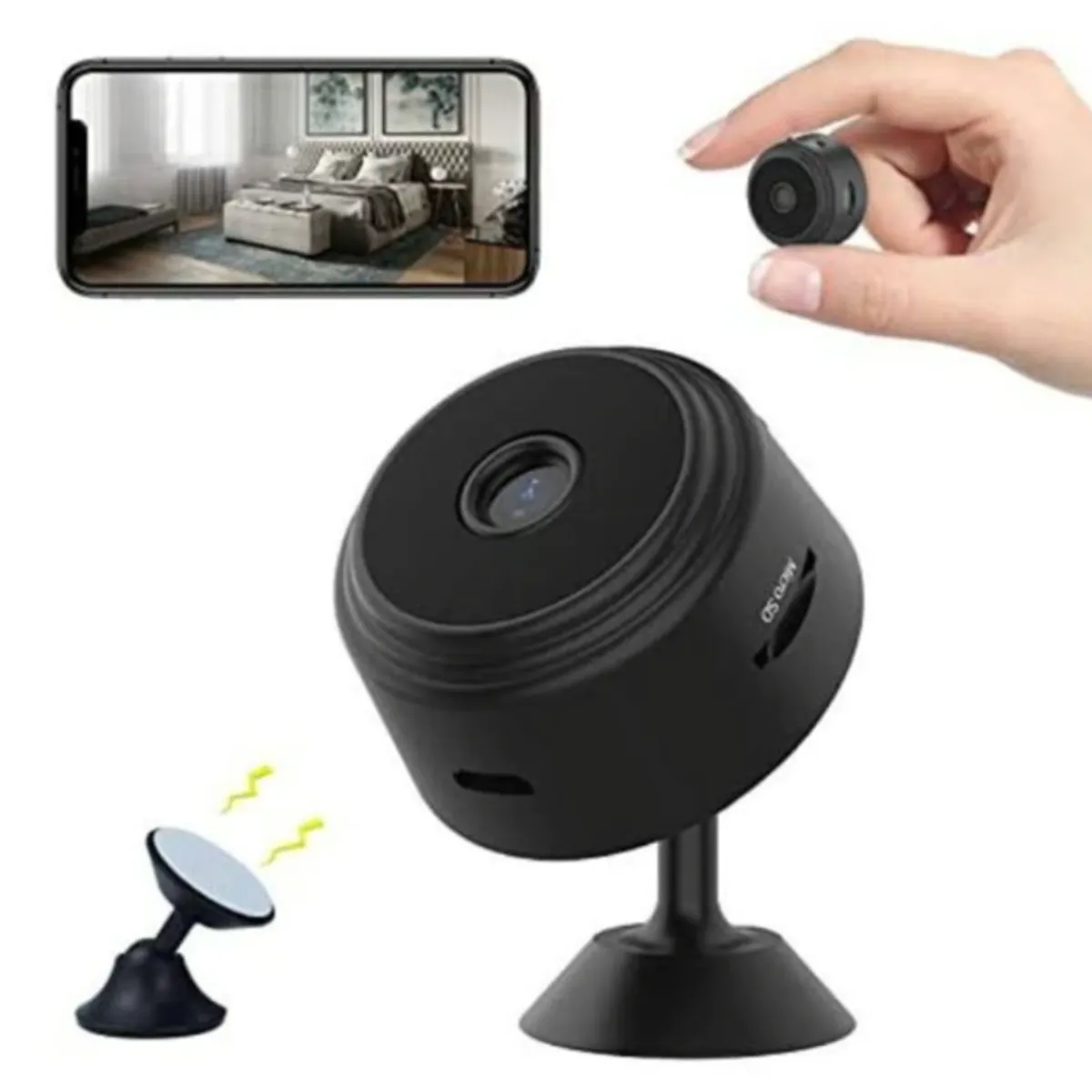 GENERICO - MINI CAMARA ESPIA DE SEGURIDAD WIFI A9 NEGRA