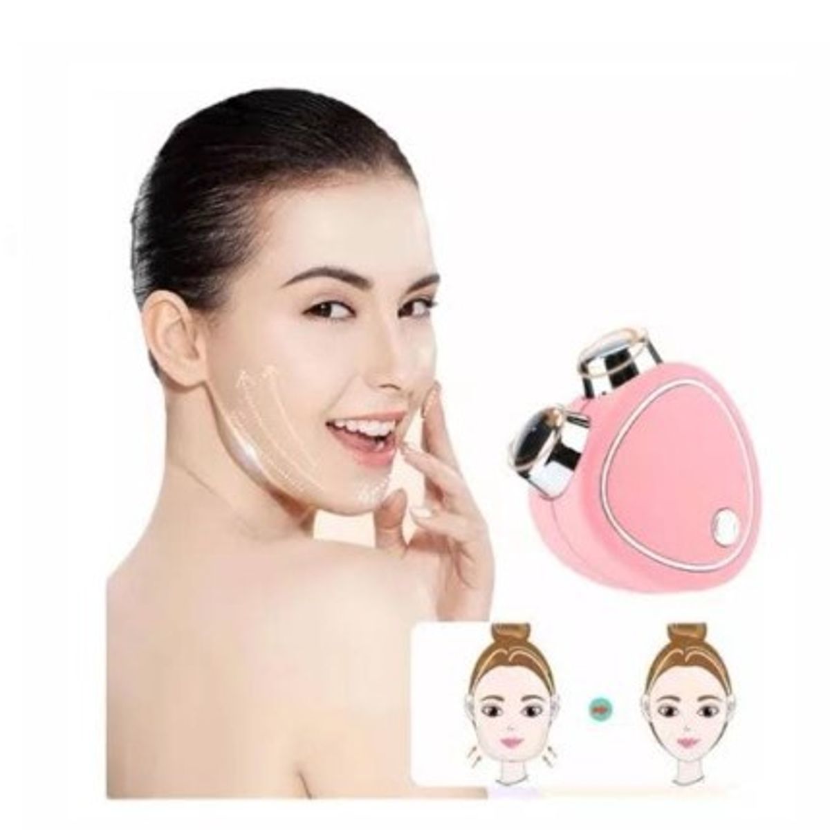 GENERICO - Masajeador Facial de Doble Rodillo