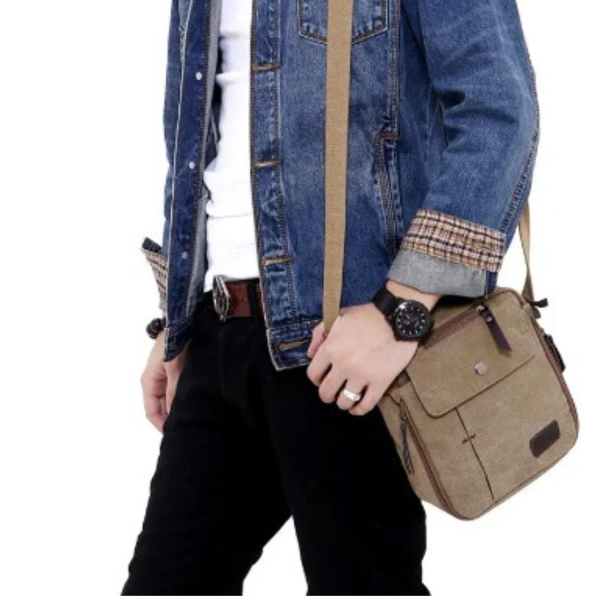 GENERICO - Morral de Lona porta documentos de estilo coreano Retro