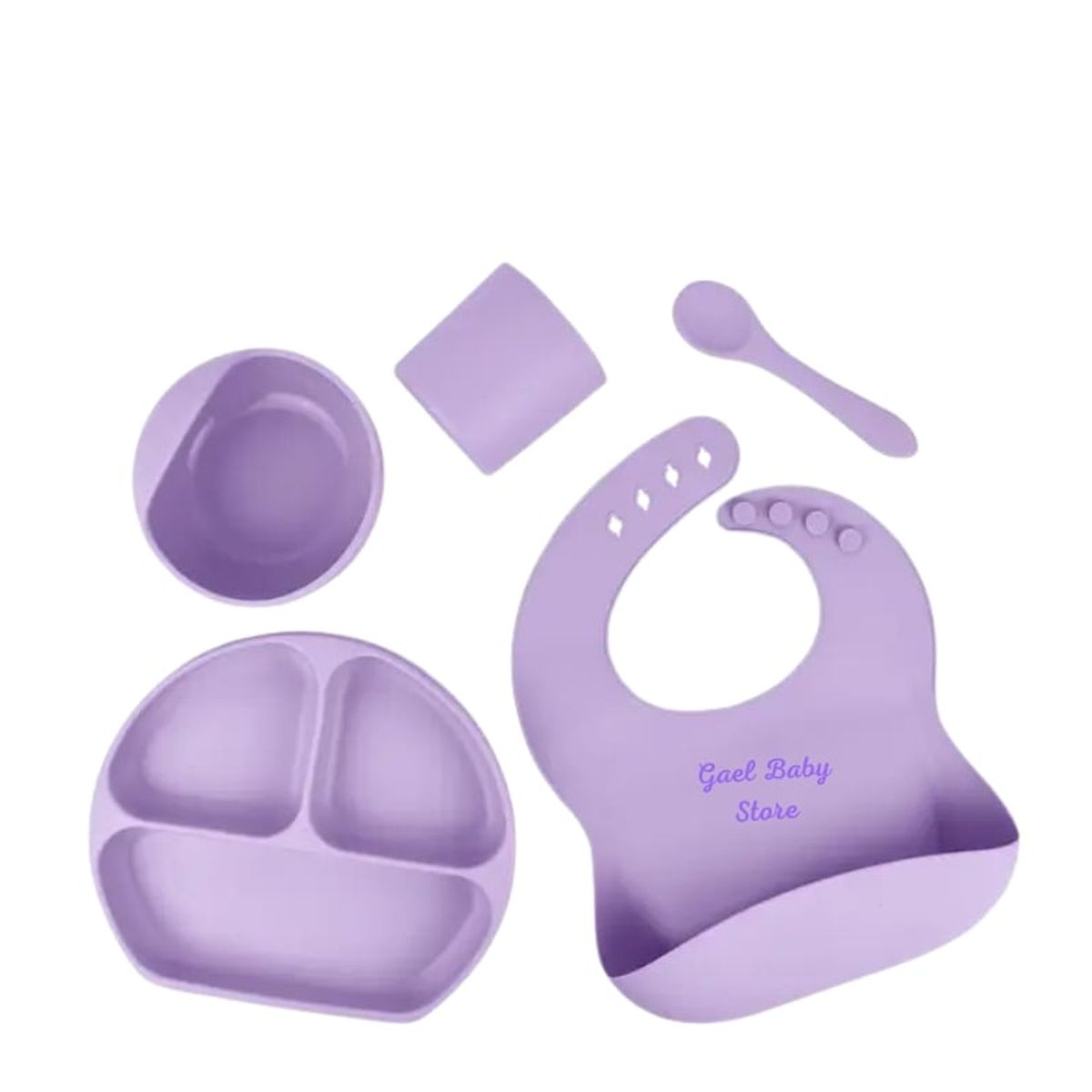 GENERICO - SET DE ALIMENTACIÓN ANTIDERRAME - COLOR LILA