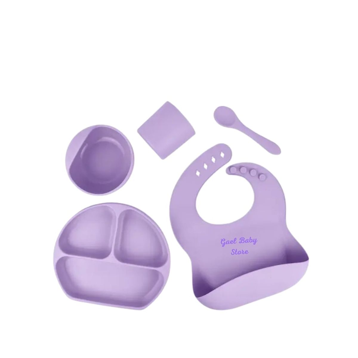 GENERICO - SET DE ALIMENTACIÓN ANTIDERRAME - COLOR LILA