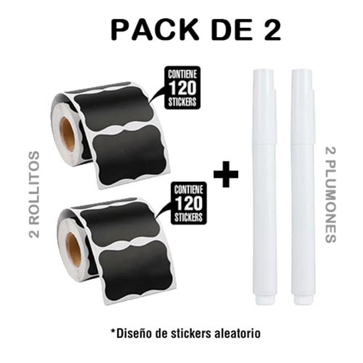 GENERICO - STICKER PARA ENVASES DE COCINA - KIT DE 2 VARIADO