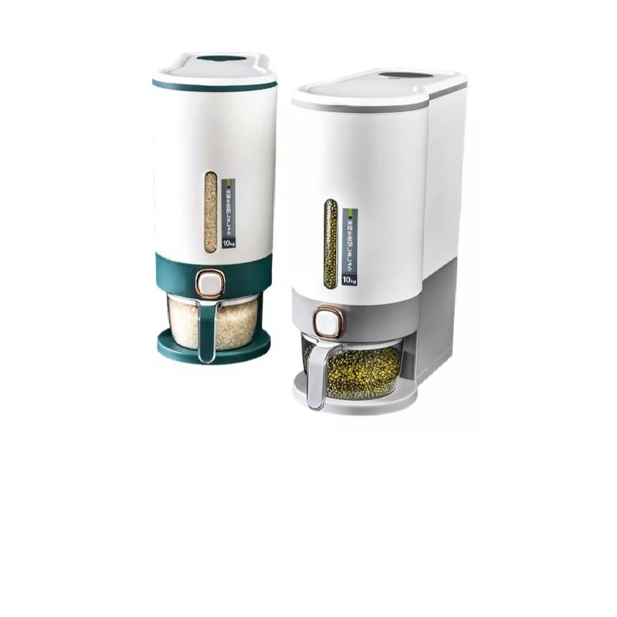 GENERICO - Dispensador de Arroz, Granos y Menestras - Capacidad 10 Kg - Verde