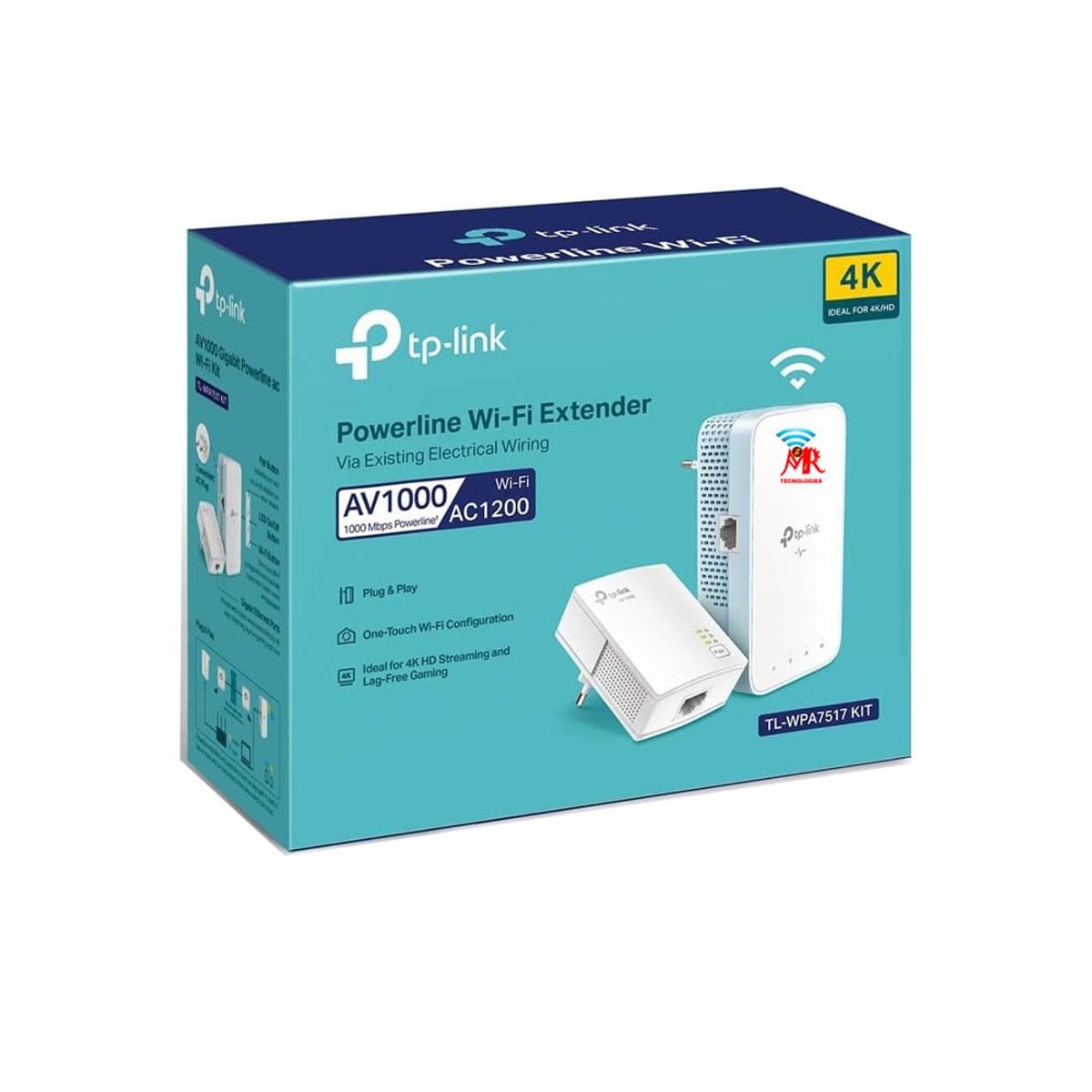 TP LINK - TL-WPA7517 KIT de Wi-Fi AV1000 Gigabit Powerline AC1200