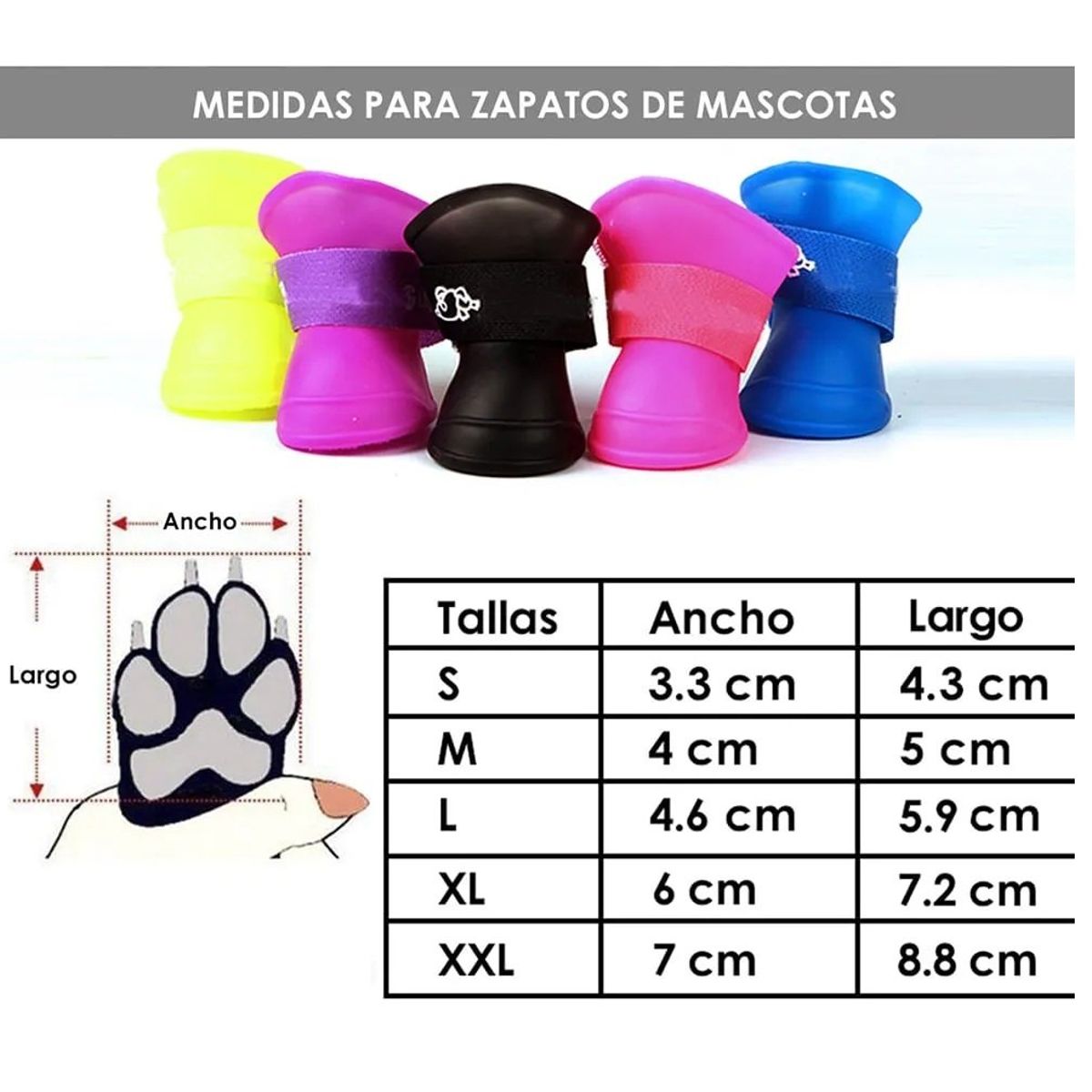 GENERICO - Zapatos de silicona para mascotas imp Talla M - Amarillo