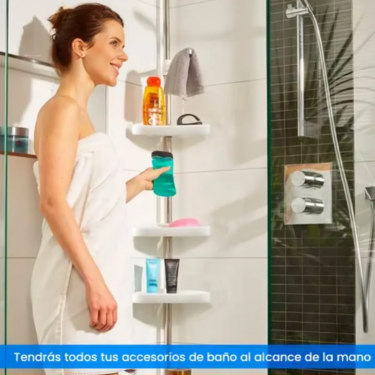 GENERICO - Organizador Esquinero Estante para baño 4 Niveles - 260 cm