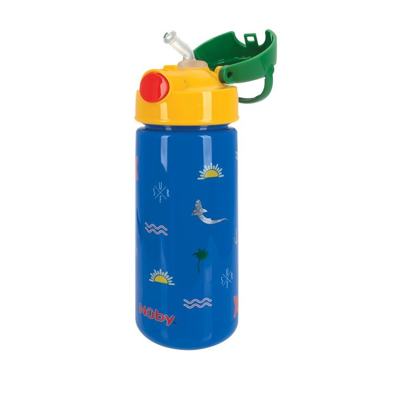 NUBY - Tomatodo con  Pitillo 18 Oz Azul Tapa Verde - Nuby