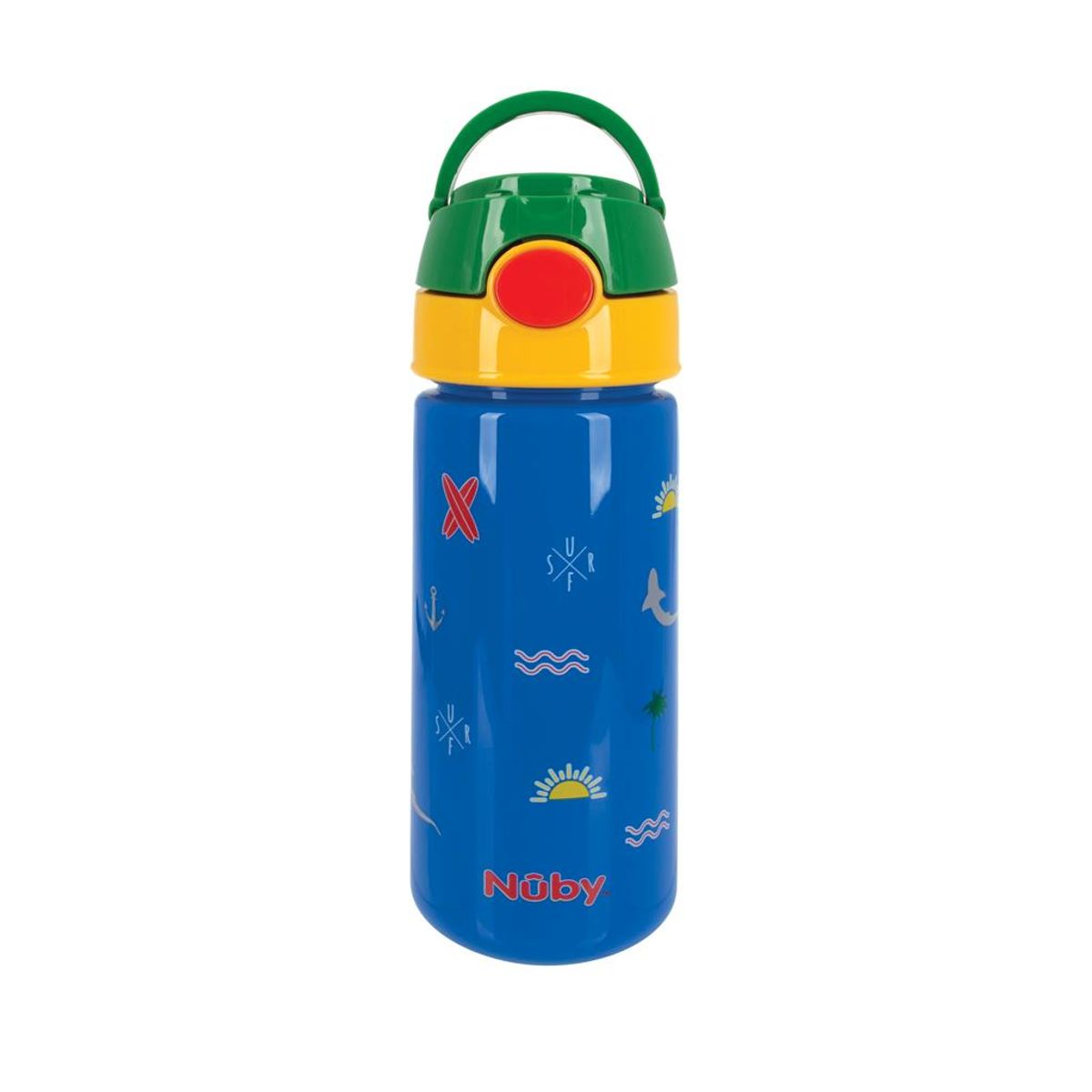 NUBY - Tomatodo con  Pitillo 18 Oz Azul Tapa Verde - Nuby
