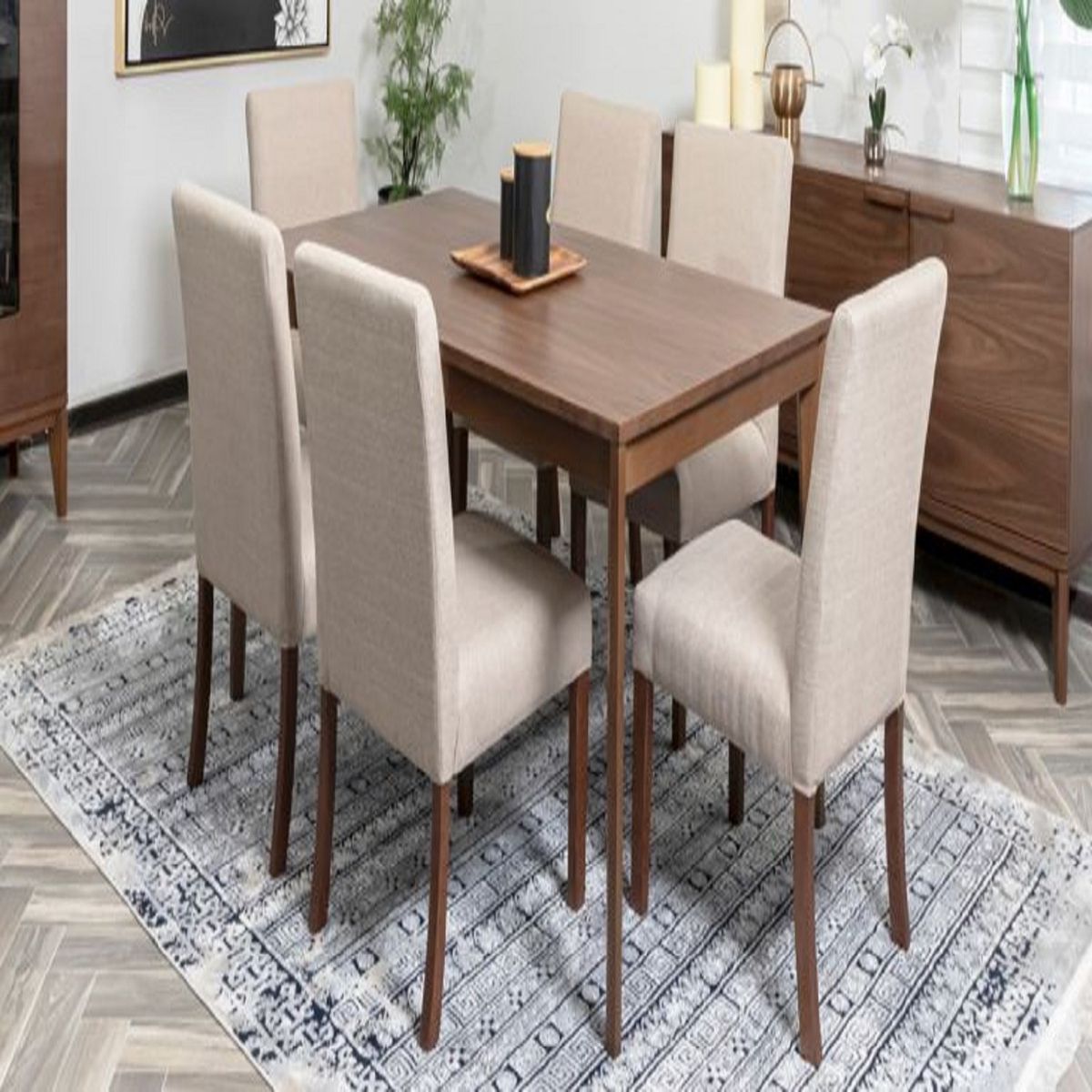 DMUEBLES - Comedor Dmuebles 6 sillas Serena - Beige/Nogal