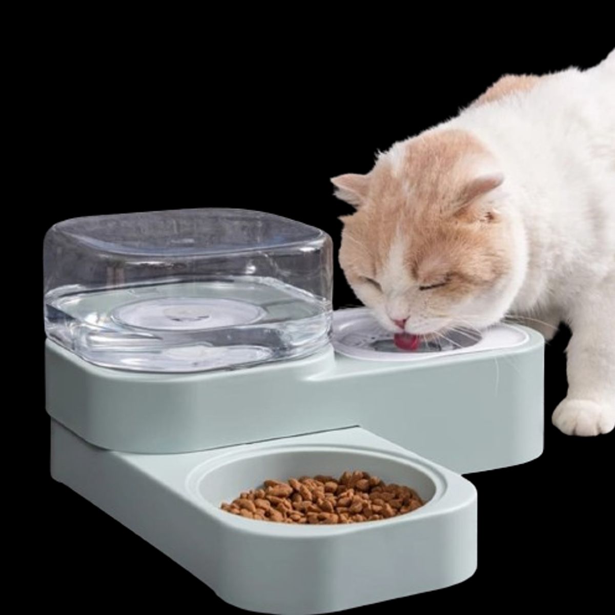 GENERICO - Dispensador autómatico y plato de comida para Mascotas VERDE