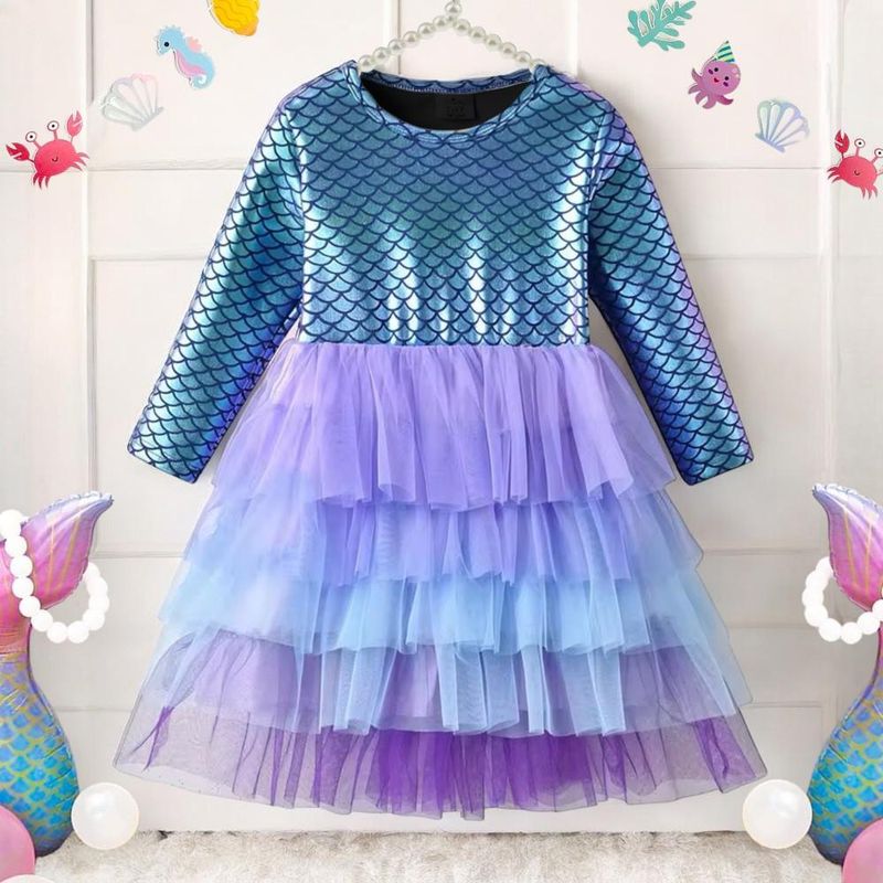 GENERICO - VESTIDO DE NIÑA SIRENA HERMOSO