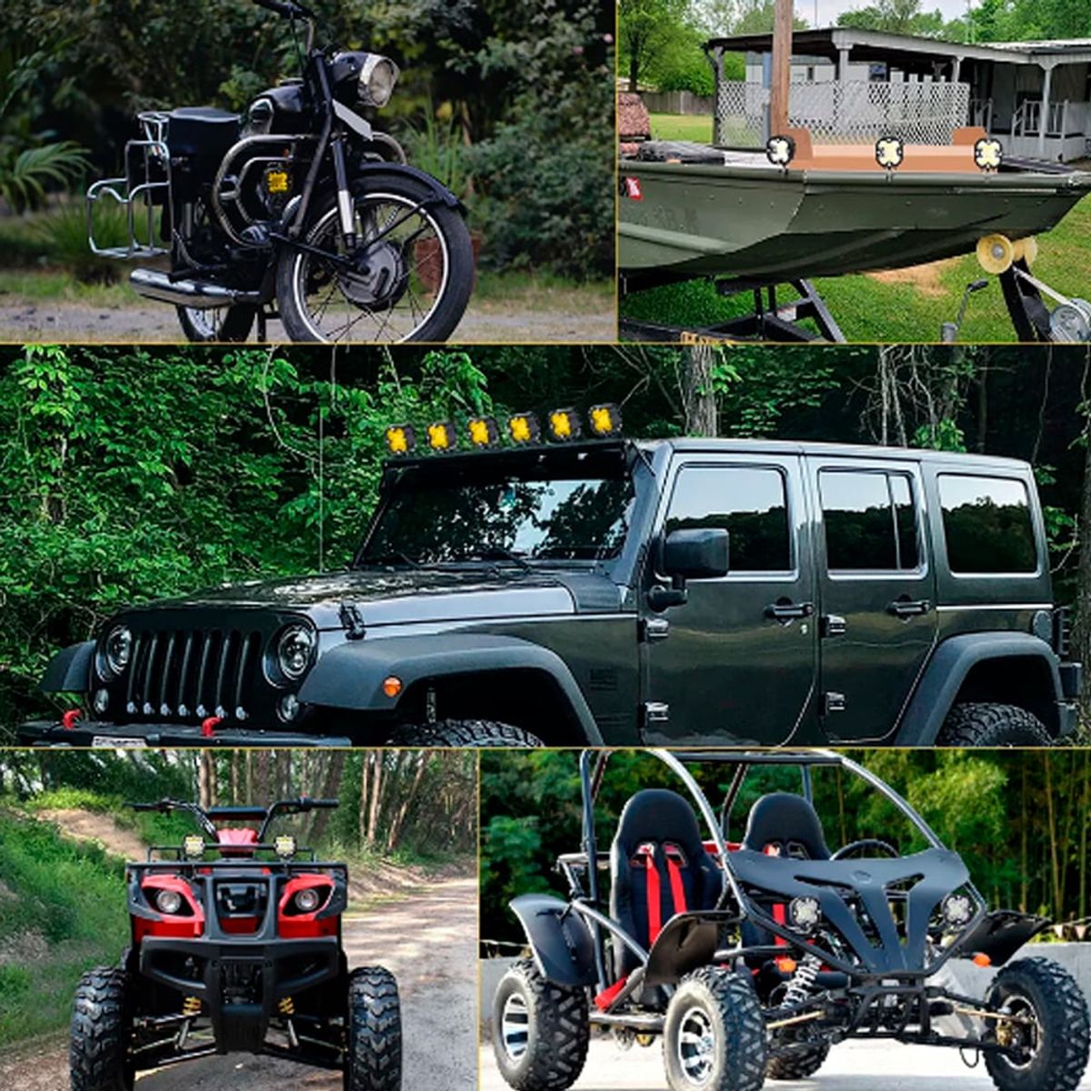 NAOEVO - Faro LED 3″ Cuadrado Spot y Flood Blanco