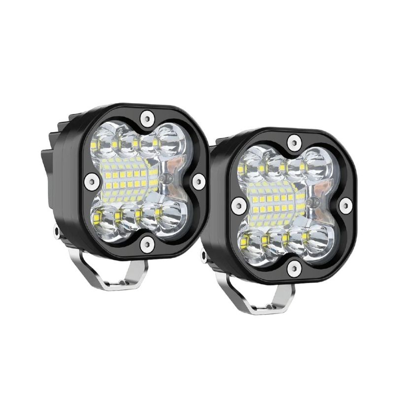 NAOEVO - Faro LED 3″ Cuadrado Spot y Flood Blanco